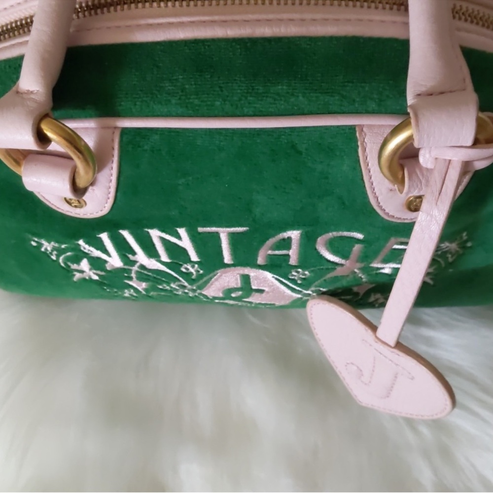 RARE💕Y2K VINTAGE Juicy Couture Green and Pink Bowler Bag💚🎀 - Picture 8 of 15